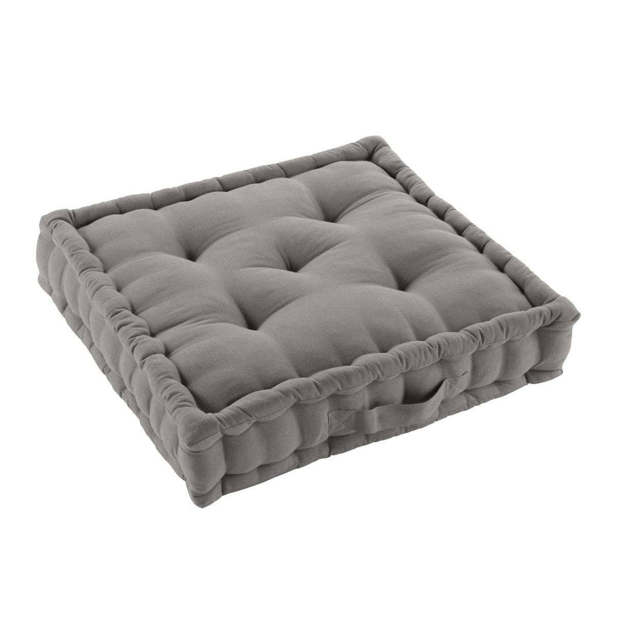 Coussin de Sol "Twily" 50x50cm Gris - Image 2
