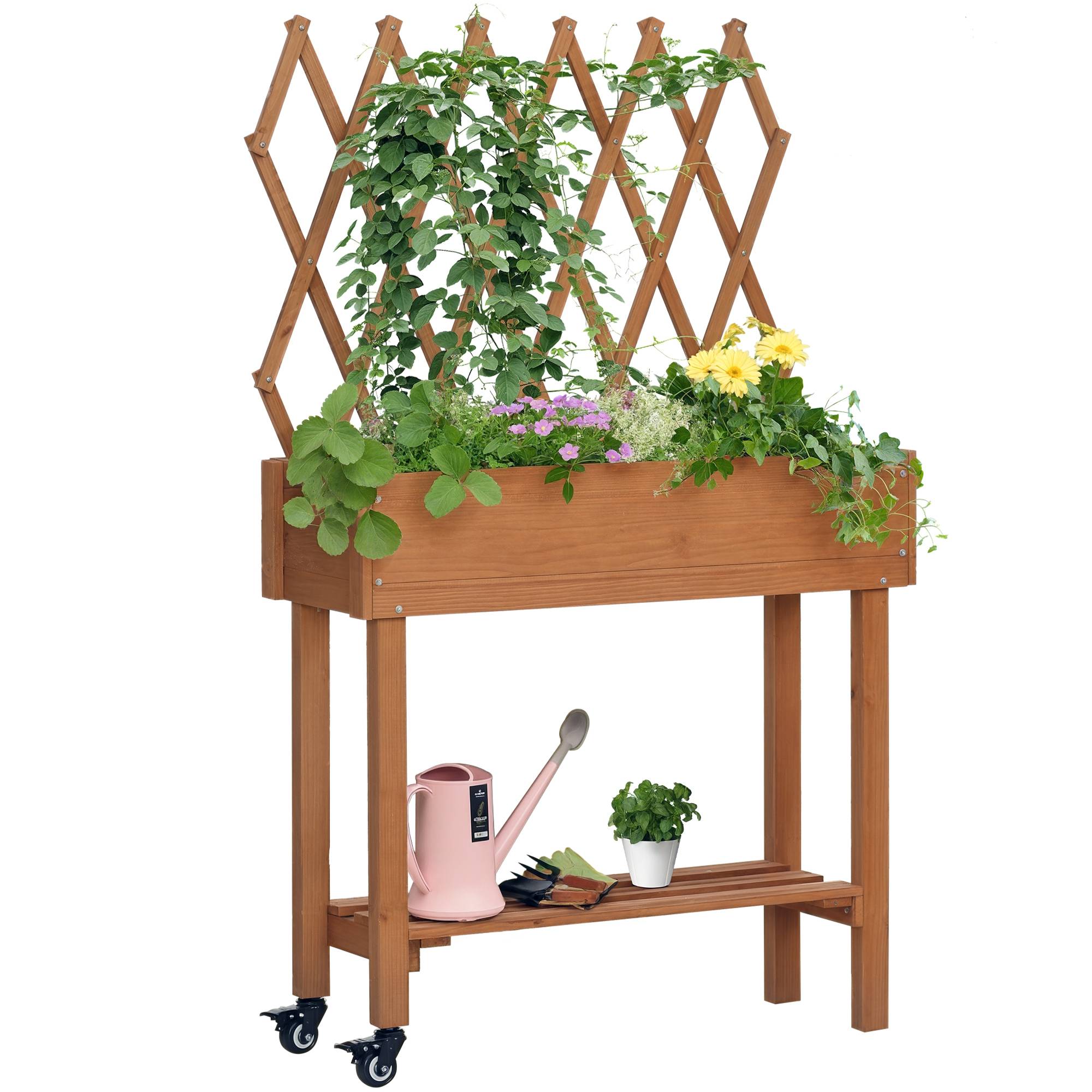Carré potager bois marron 79 x 29 x 130 cm - PANGIVO
