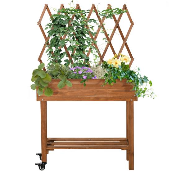 Carré potager bois marron 79 x 29 x 130 cm - PANGIVO - Image 2