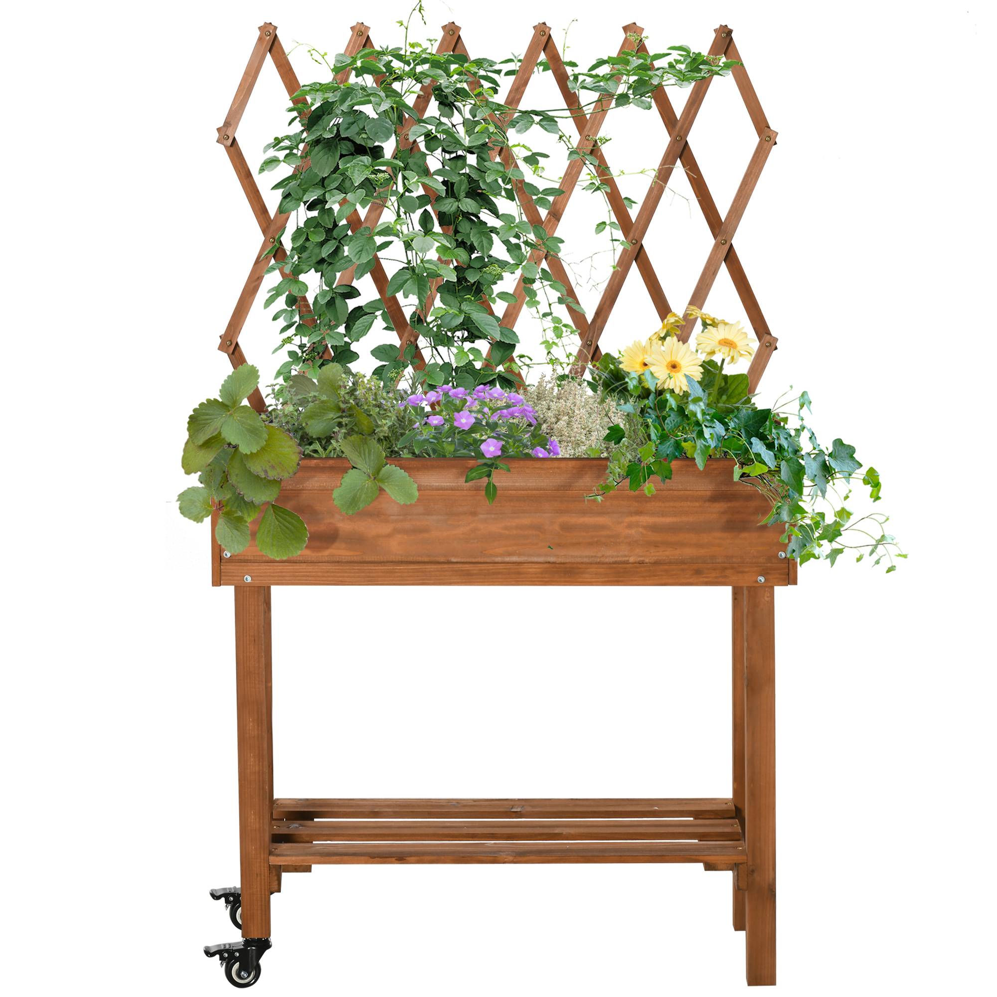 Carré potager bois marron 79 x 29 x 130 cm - PANGIVO - Image 2
