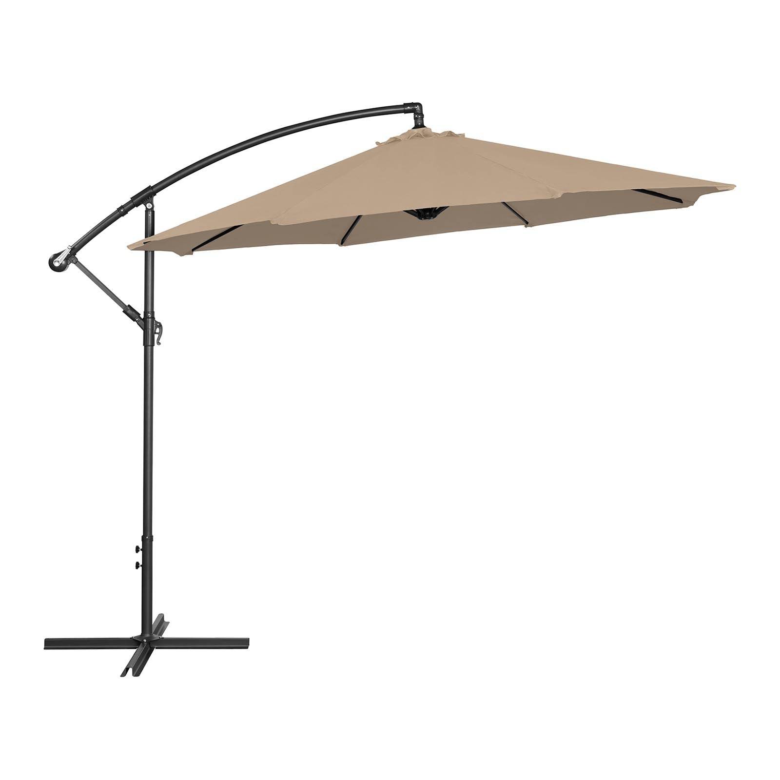 Helloshop26 - Parasol déporté - taupe - rond - diamètre 300 cm - inclinable - Image 2