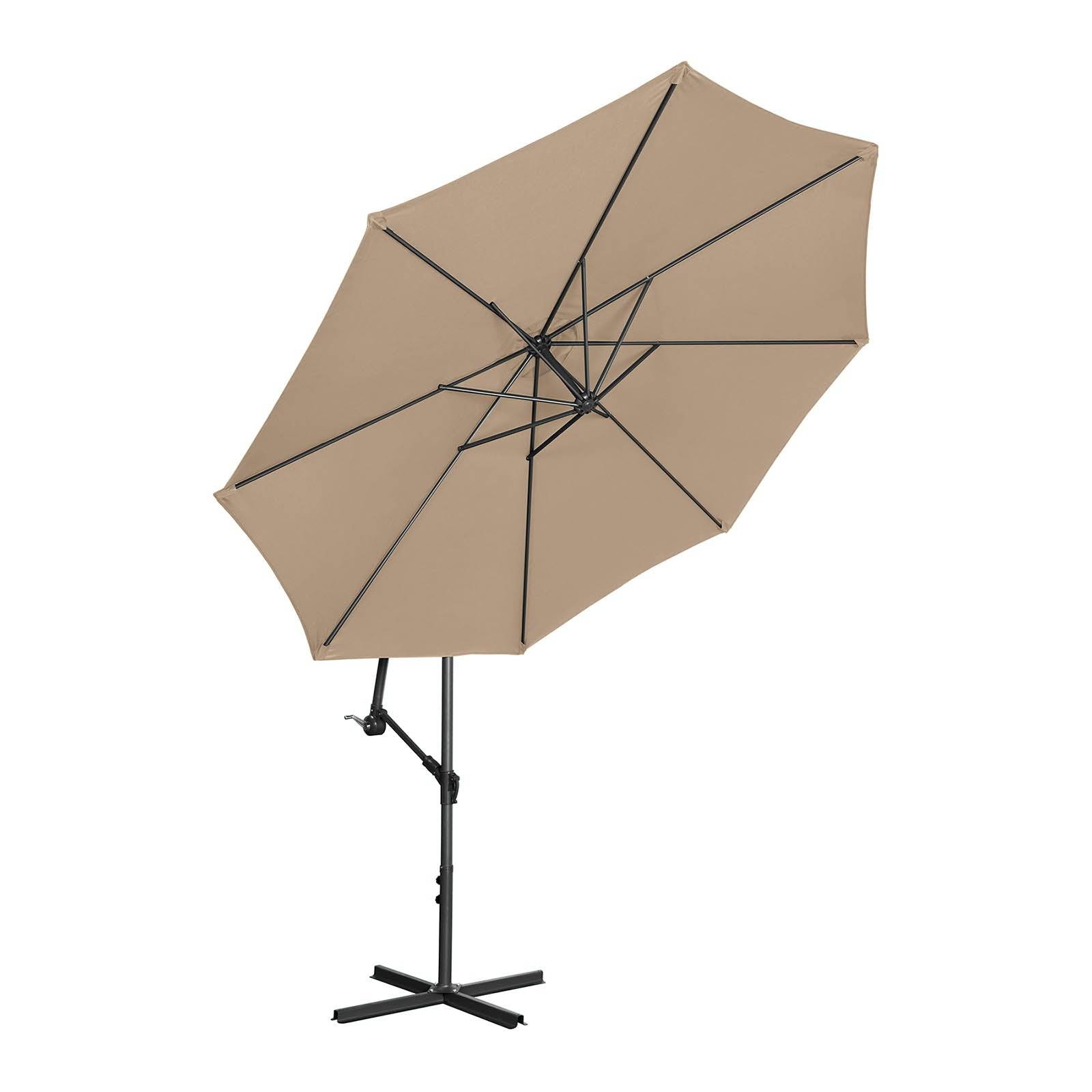 Helloshop26 - Parasol déporté - taupe - rond - diamètre 300 cm - inclinable - Image 1