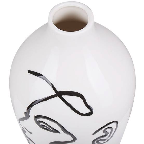 Vase Décoratif à Fleurs en Céramique Blanche 23 cm de Hauteur Accessoire Tendance pour Salon ou Chambre Moderne et Scandinave Beliani - Image 4