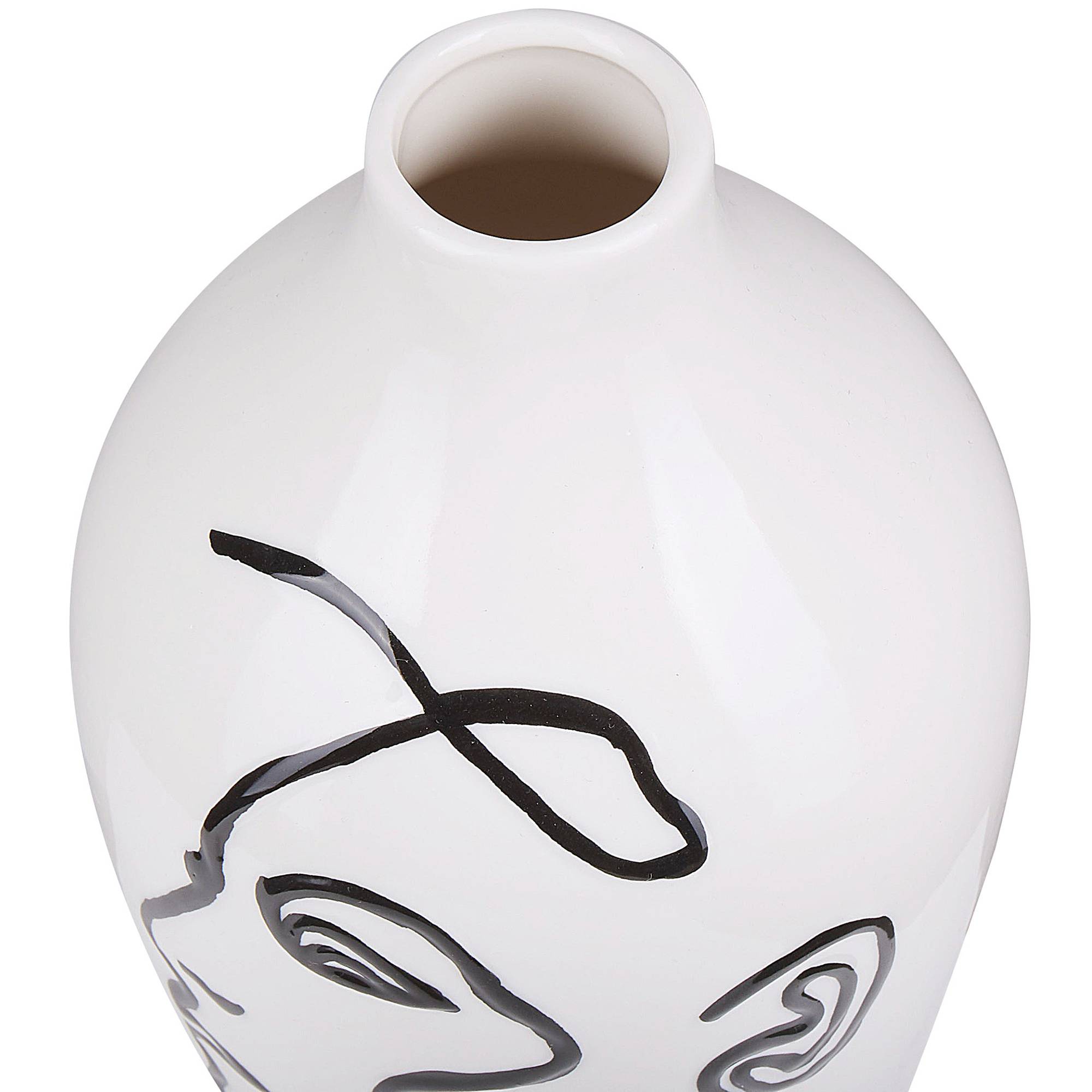 Vase Décoratif à Fleurs en Céramique Blanche 23 cm de Hauteur Accessoire Tendance pour Salon ou Chambre Moderne et Scandinave Beliani - Image 4