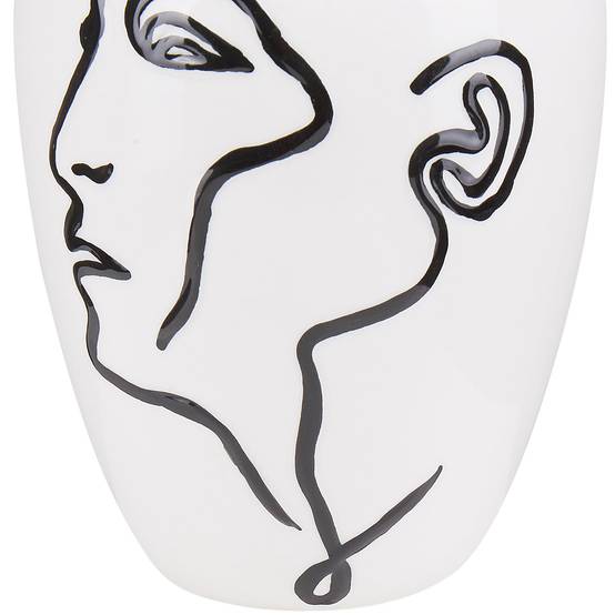 Vase Décoratif à Fleurs en Céramique Blanche 23 cm de Hauteur Accessoire Tendance pour Salon ou Chambre Moderne et Scandinave Beliani - Image 5