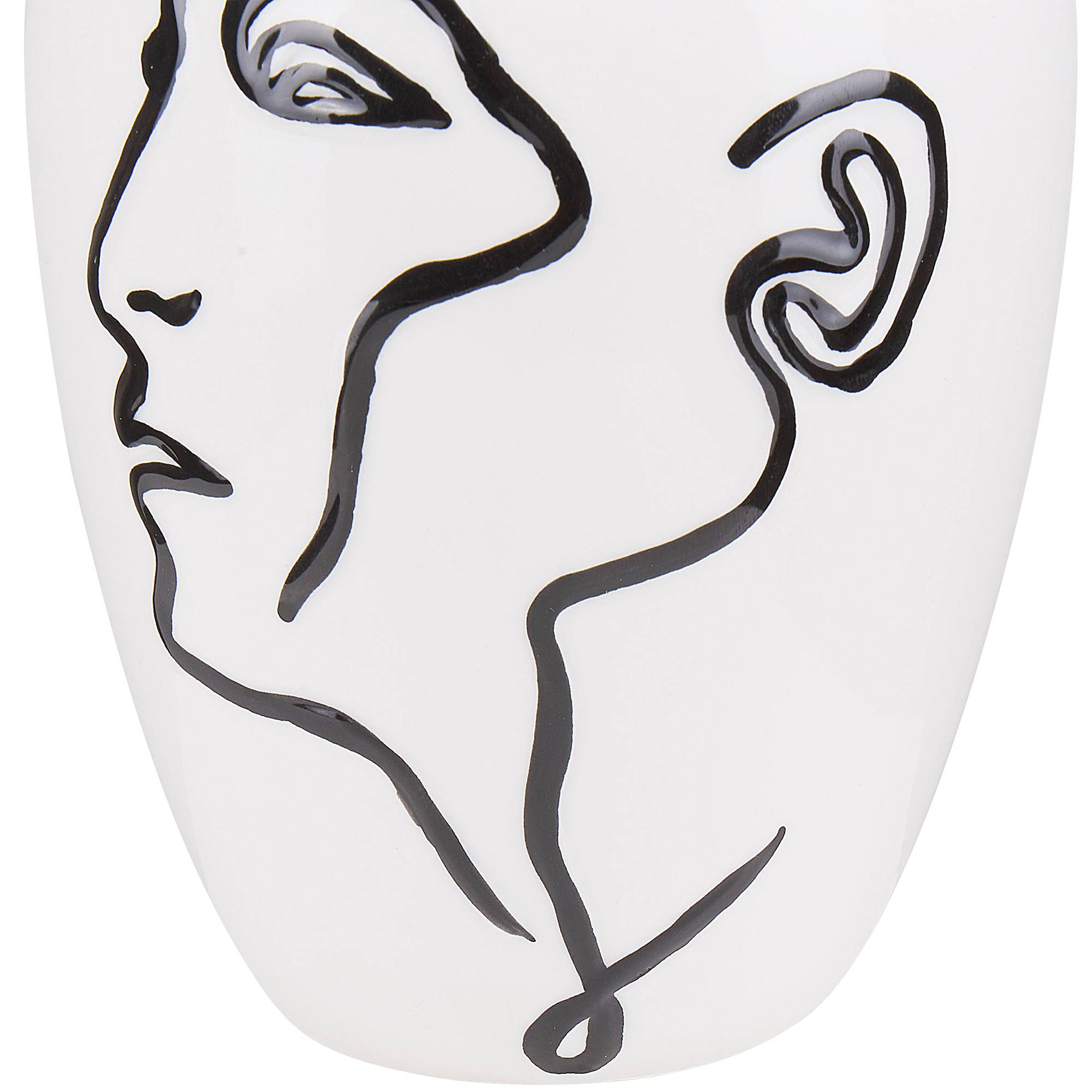 Vase Décoratif à Fleurs en Céramique Blanche 23 cm de Hauteur Accessoire Tendance pour Salon ou Chambre Moderne et Scandinave Beliani - Image 5