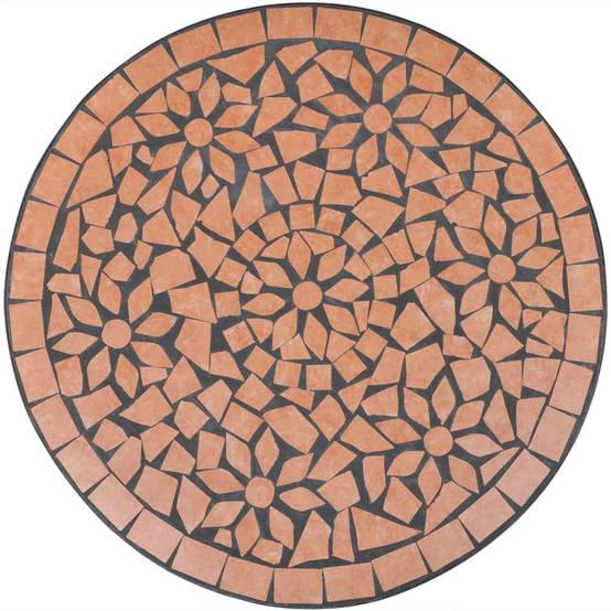 Table de jardin | Table de bistro Terre cuite 60 cm Mosaïque - Image 3