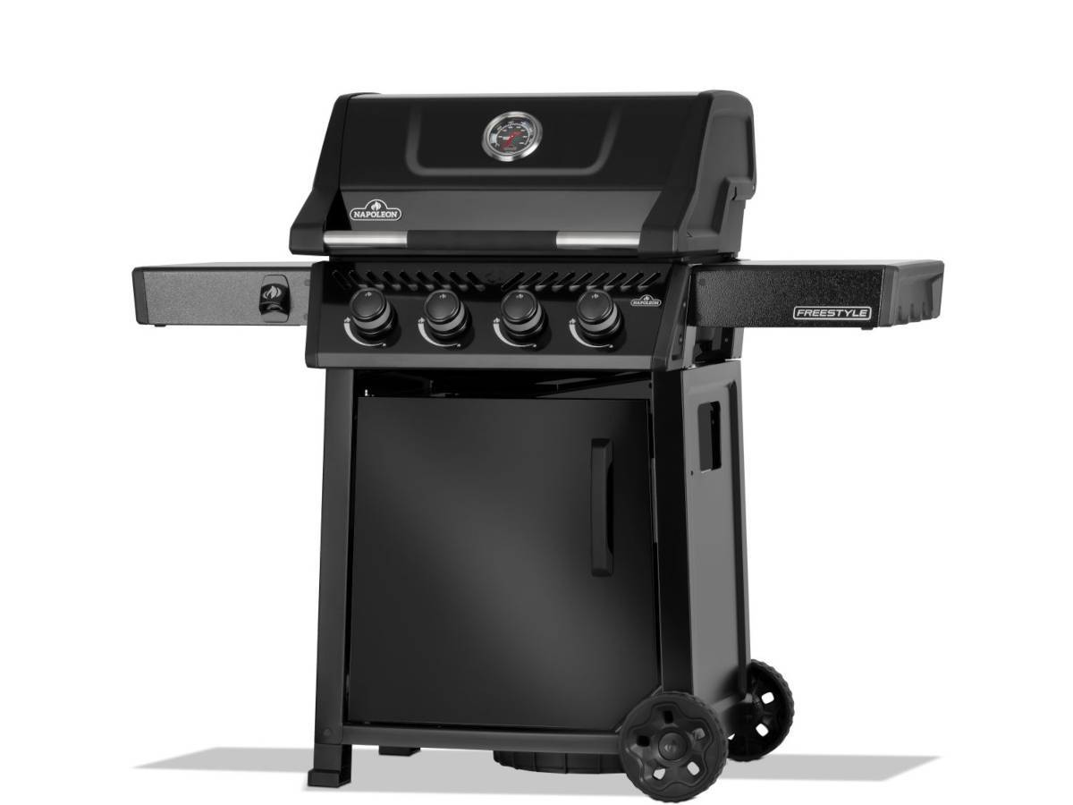 Napoleon - Barbecue gaz Freestyle 425 noir 4 brûleurs avec porte et brûleurs inox + Boitier pour fumage - Napoléon - Image 2