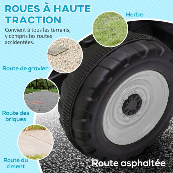 Tracteur électrique avec remorque amovible, pour enfants de 3 à 6 ans avec télécommande MP3 musique affichage lumières - Image 9