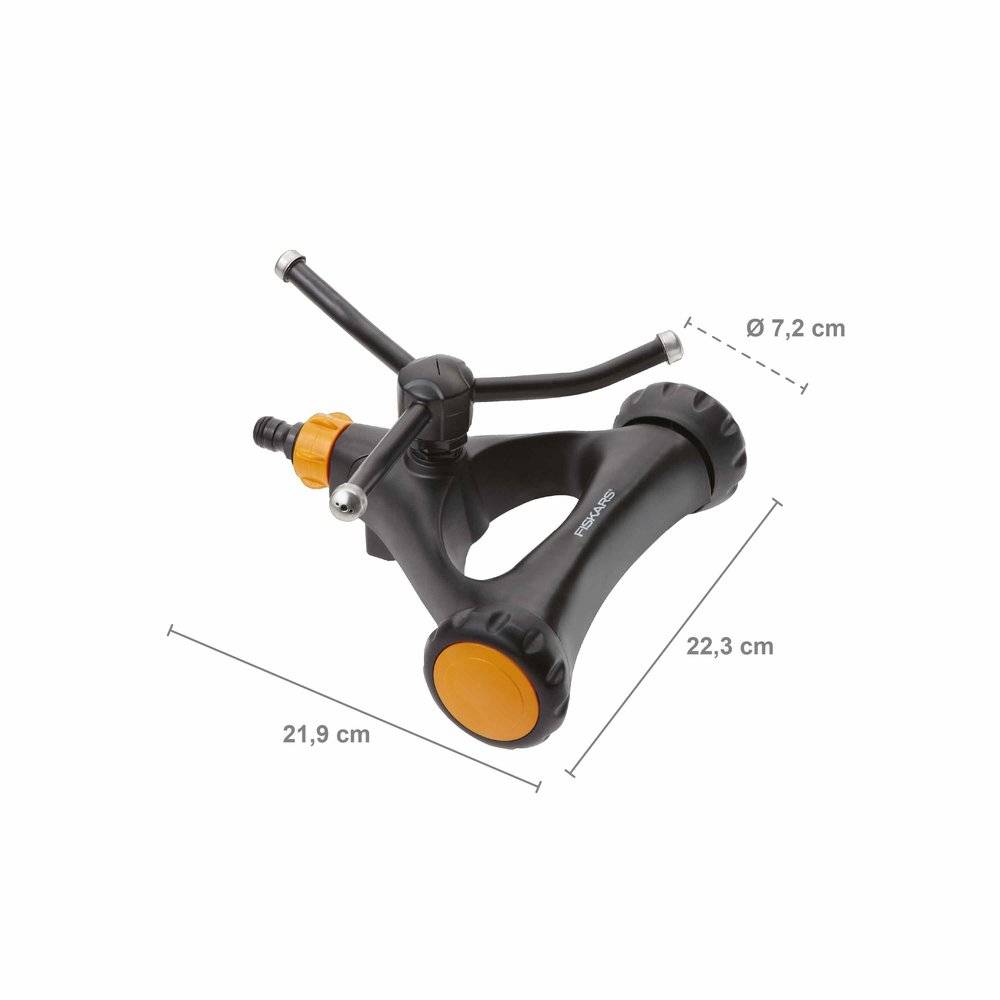 Fiskars - Arroseur rotatif métal sur roues