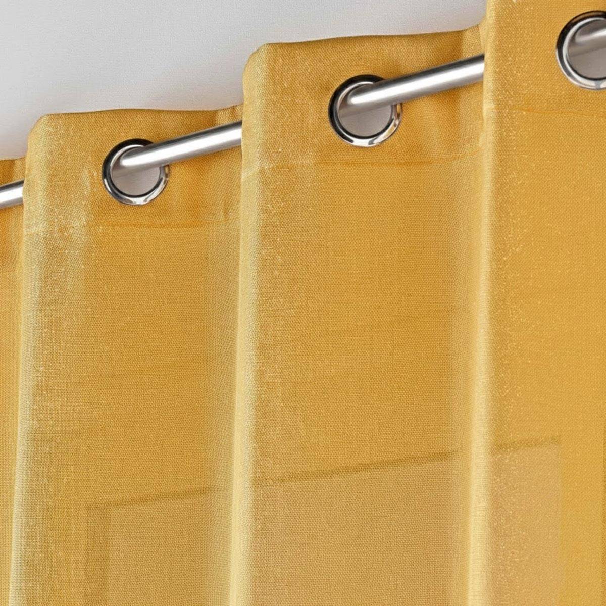 Rideau à Œillets "Zeline" 140x260cm Jaune - Image 2