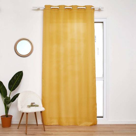 Rideau à Œillets "Zeline" 140x260cm Jaune - Image 5