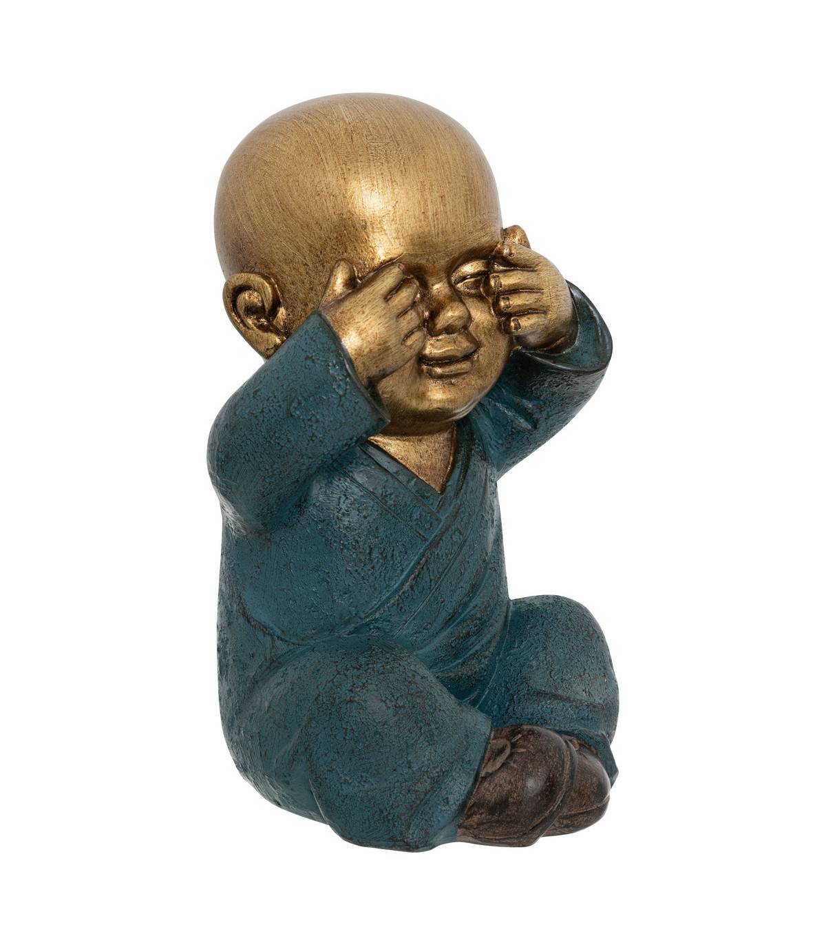 Set de 3 Statues Bouddha Sagesse H 21 cm - Image 6