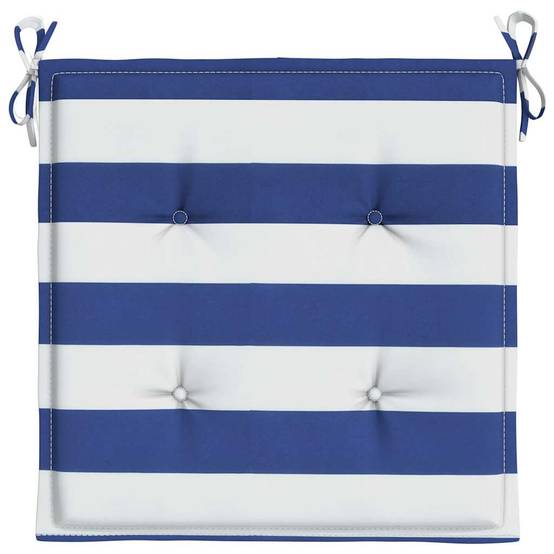 Coussins de chaise de jardin polyester rayures bleues et blanches 50 x 50 x 4 cm, poids:1.25kg - PANGIVO - Image 6