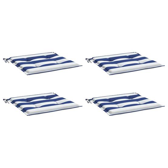 Coussins de chaise de jardin polyester rayures bleues et blanches 50 x 50 x 4 cm, poids:1.25kg - PANGIVO - Image 3