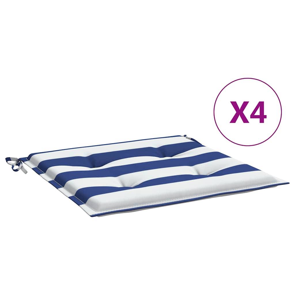 Coussins de chaise de jardin polyester rayures bleues et blanches 50 x 50 x 4 cm, poids:1.25kg - PANGIVO - Image 2