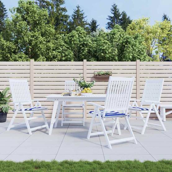 Coussins de chaise de jardin polyester rayures bleues et blanches 50 x 50 x 4 cm, poids:1.25kg - PANGIVO - Image 1