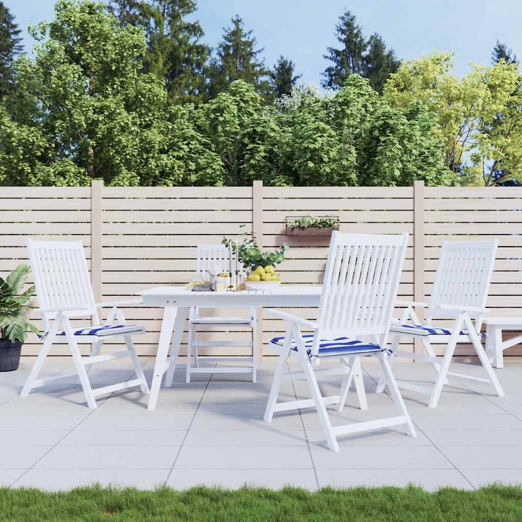 Coussins de chaise de jardin polyester rayures bleues et blanches 50 x 50 x 4 cm, poids:1.25kg - PANGIVO - Image 1