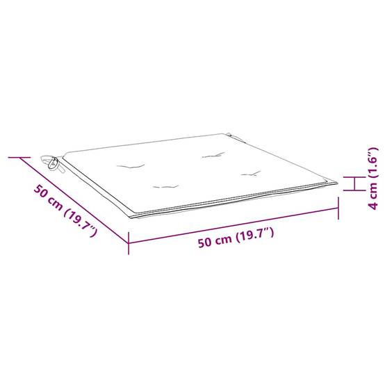 Coussins de chaise de jardin polyester rayures bleues et blanches 50 x 50 x 4 cm, poids:1.25kg - PANGIVO - Image 9