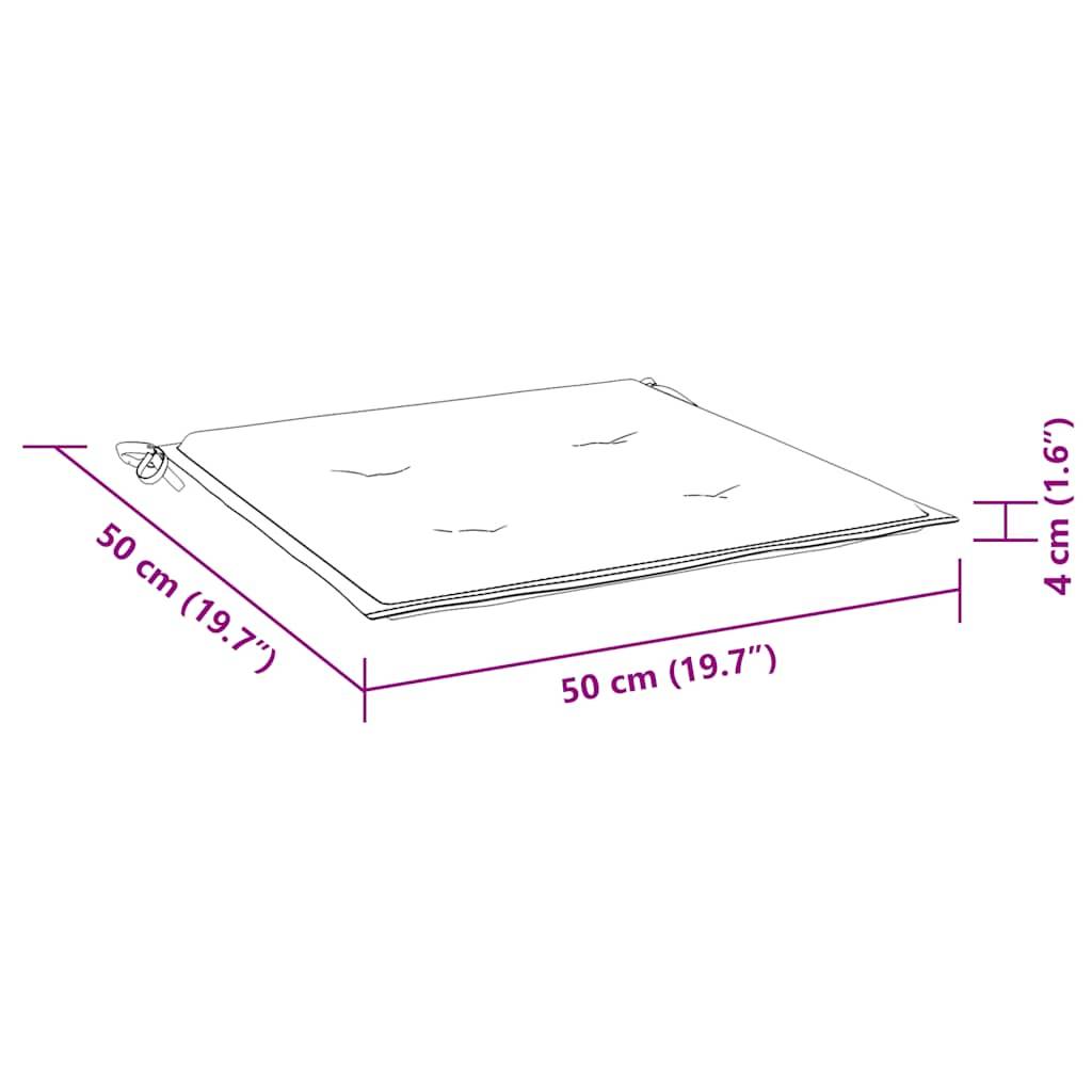 Coussins de chaise de jardin polyester rayures bleues et blanches 50 x 50 x 4 cm, poids:1.25kg - PANGIVO - Image 9