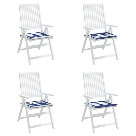 Coussins de chaise de jardin polyester rayures bleues et blanches 50 x 50 x 4 cm, poids:1.25kg - PANGIVO - Image 4