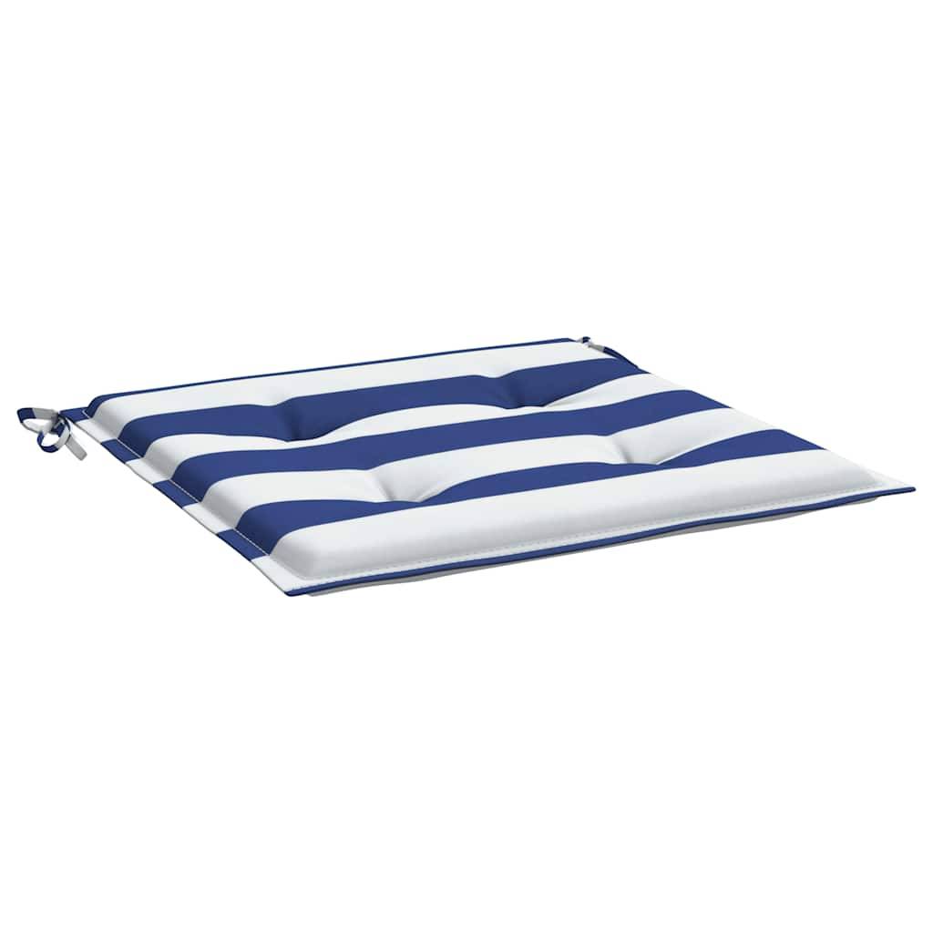 Coussins de chaise de jardin polyester rayures bleues et blanches 50 x 50 x 4 cm, poids:1.25kg - PANGIVO - Image 5