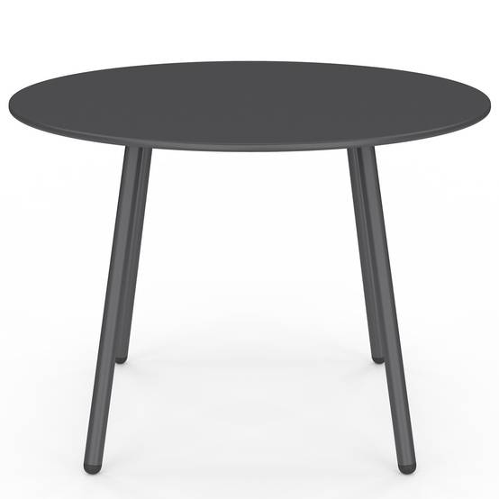 IDMARKET - Salon de jardin bas ARONA 4 places en acier gris anthracite et coussins gris avec canapé, fauteuils et table - Image 4