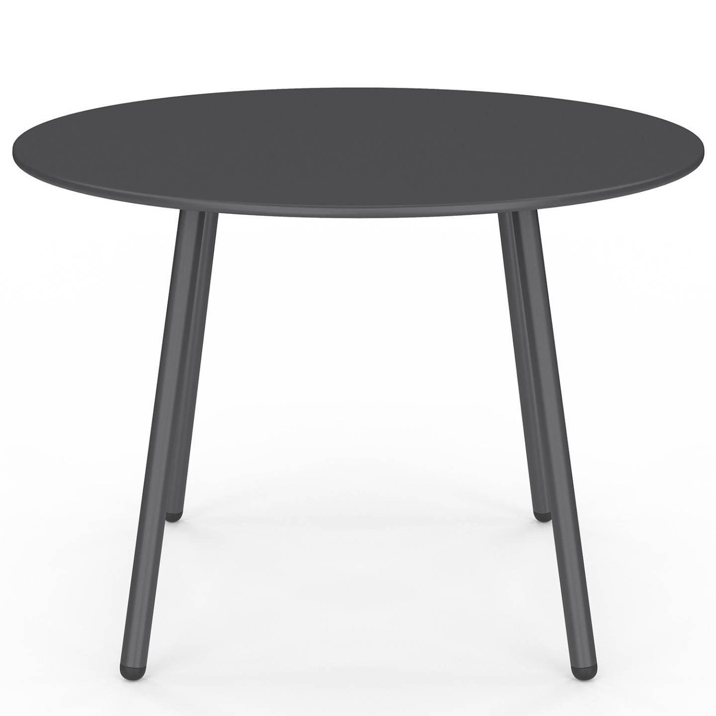 IDMARKET - Salon de jardin bas ARONA 4 places en acier gris anthracite et coussins gris avec canapé, fauteuils et table - Image 4