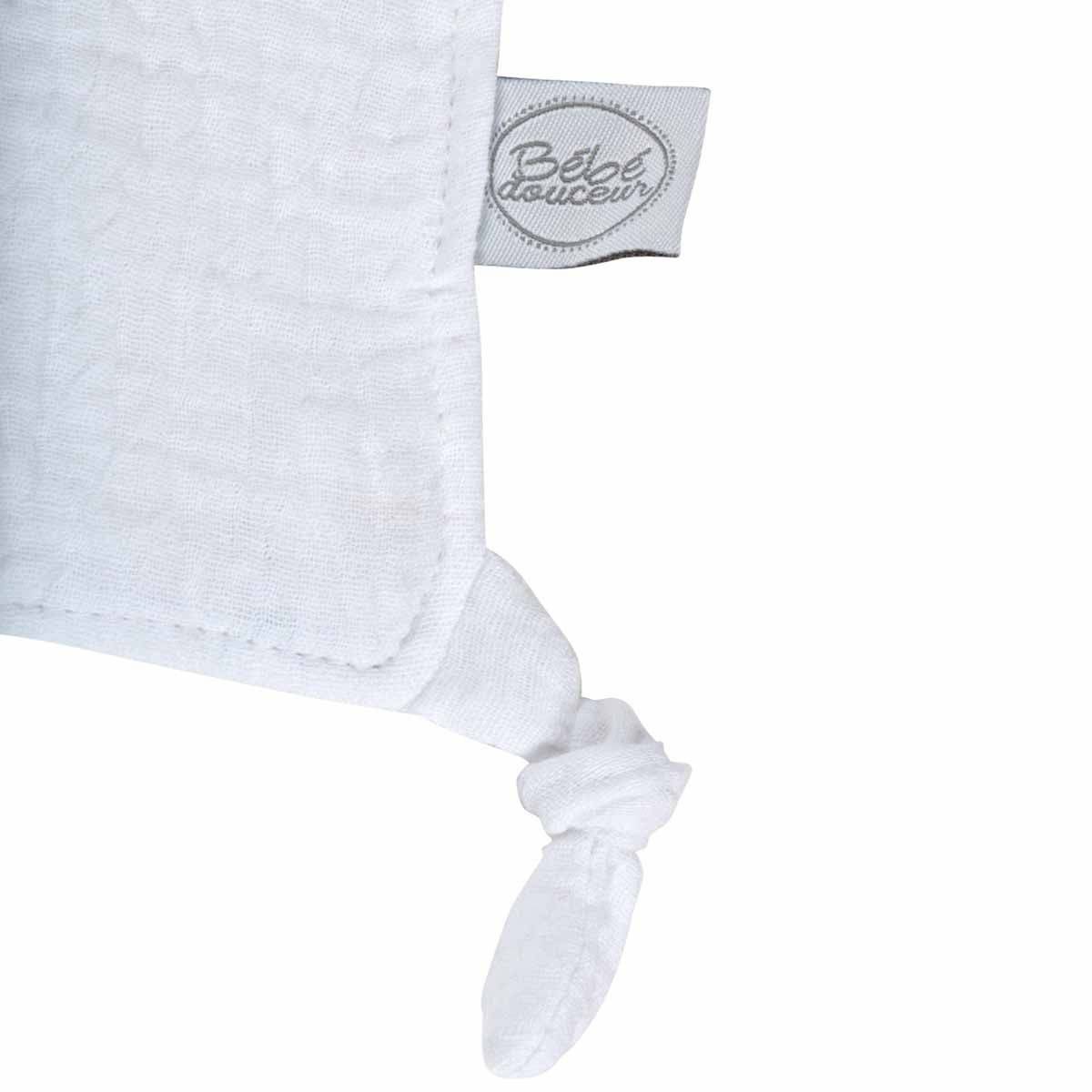Doudou Mouchoir Bébé "Nuage" 46cm Blanc - Image 3