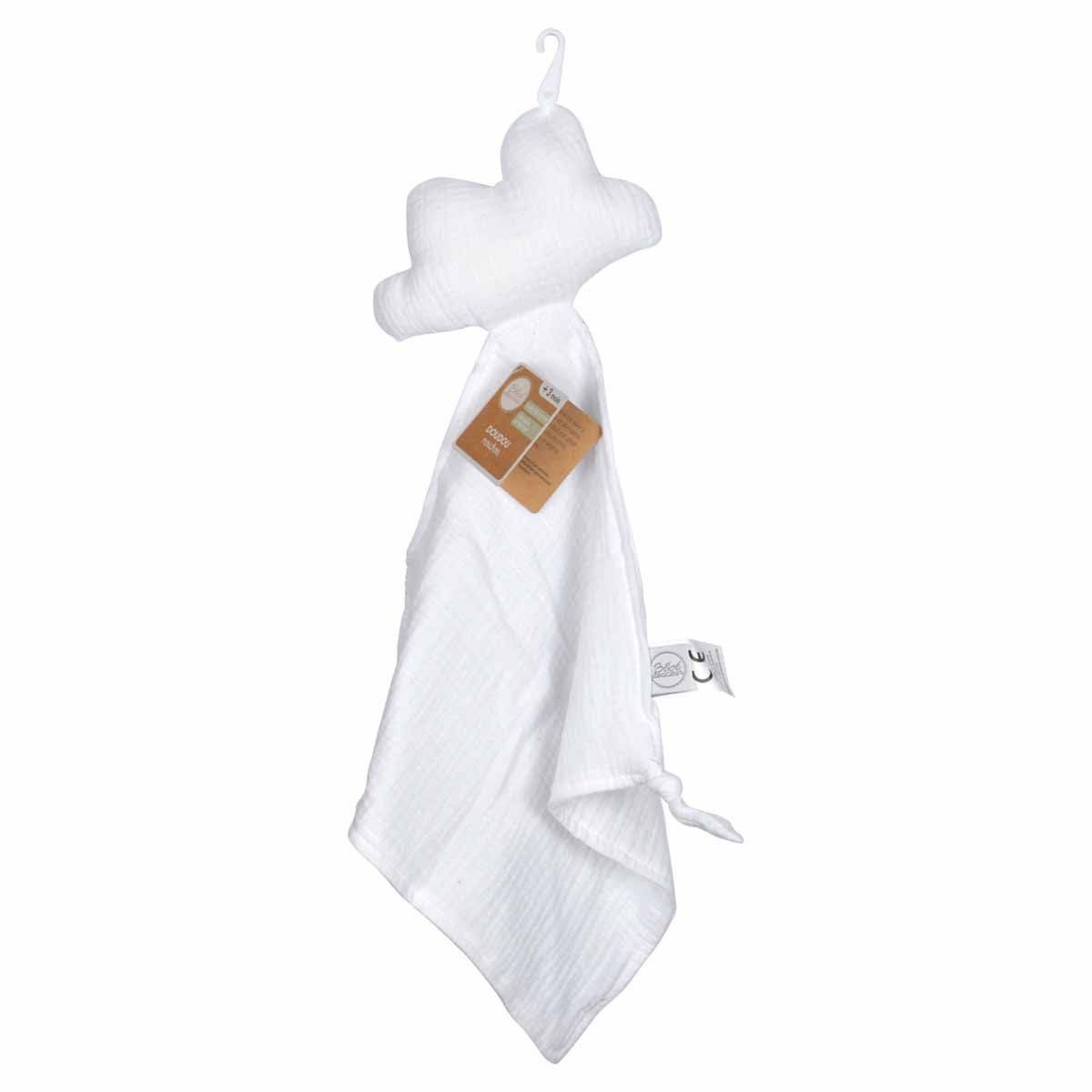 Doudou Mouchoir Bébé "Nuage" 46cm Blanc - Image 4