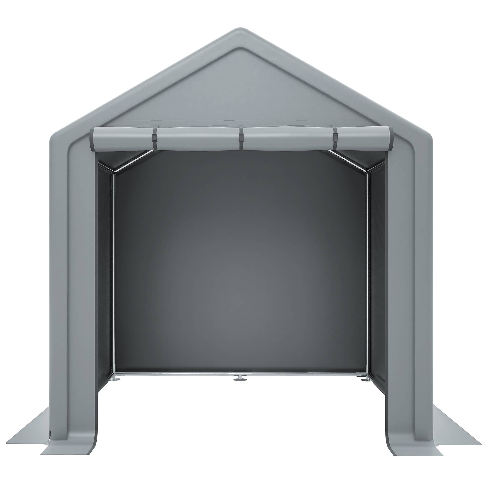 Carport garage à vélos 190×170×200 cm, bâche étanche anti-UV, acier galvanisé gris - Image 7