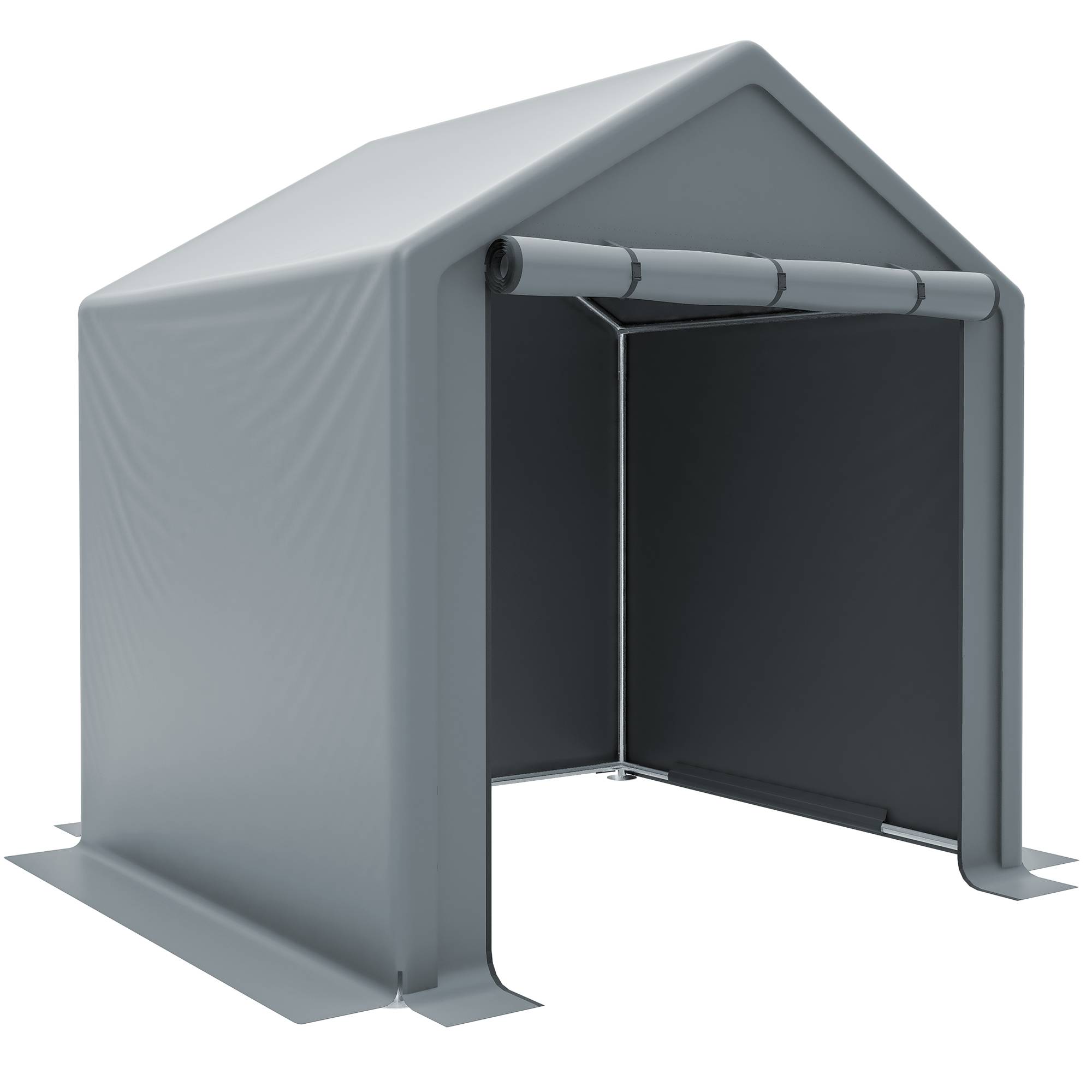 Carport garage à vélos 190×170×200 cm, bâche étanche anti-UV, acier galvanisé gris - Image 4