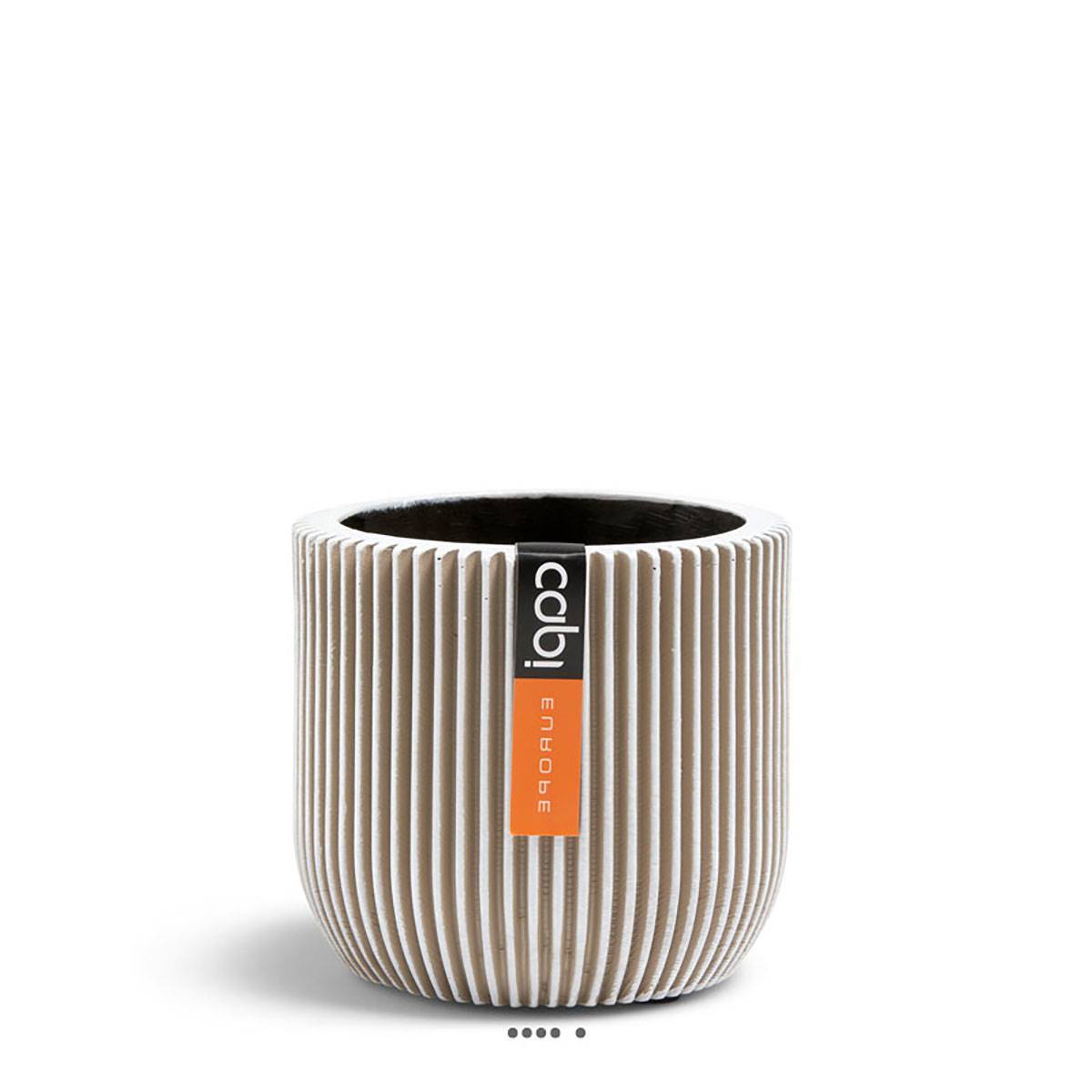 Artificielles - Pot Groove plastique forme eggpot H 21 x D 23cm Blanc - dimhaut: H 21 cm - couleur: Blanc neige - Image 1