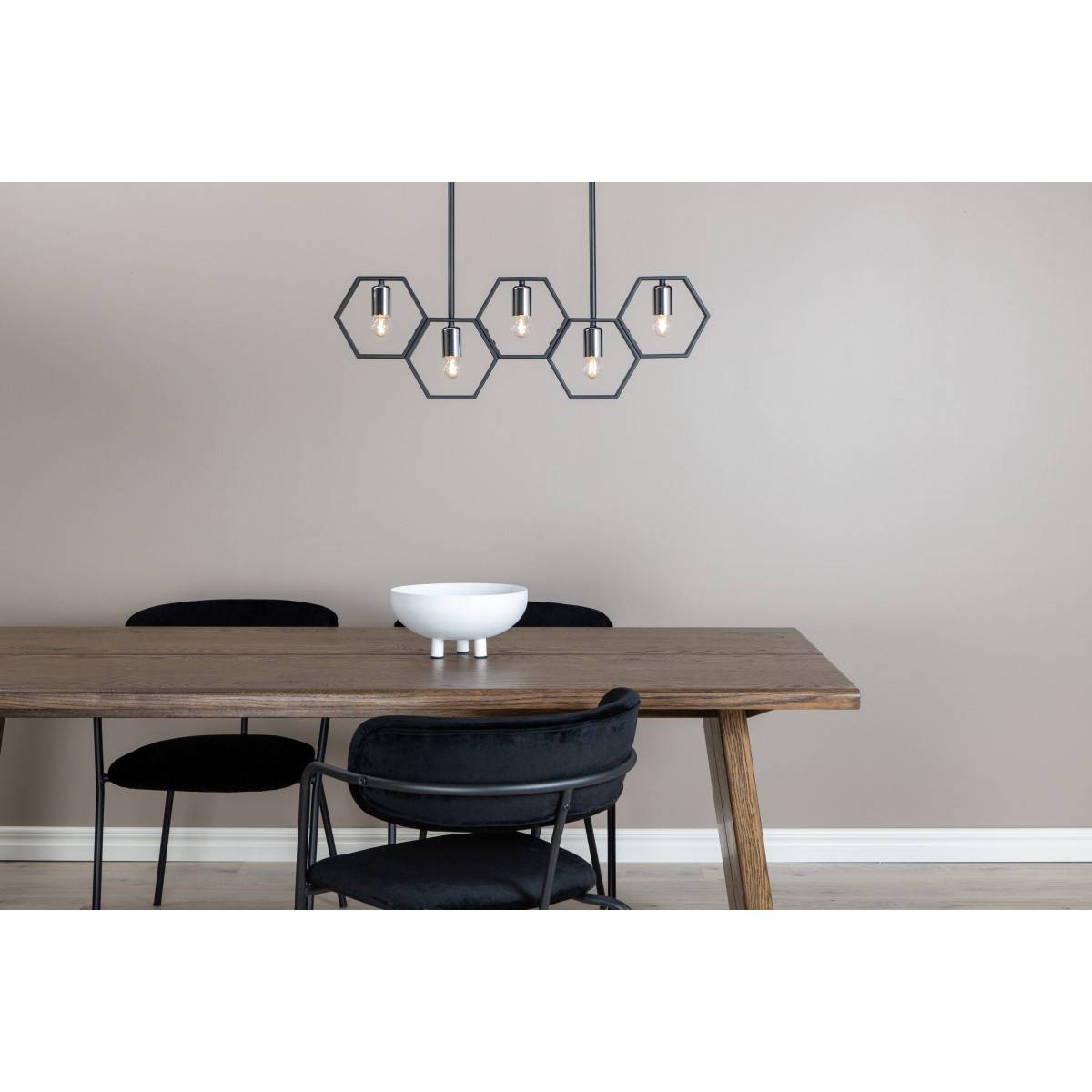 Lampe Suspension Design 5 Lampes "Queen B" 80cm Noir - Image 8