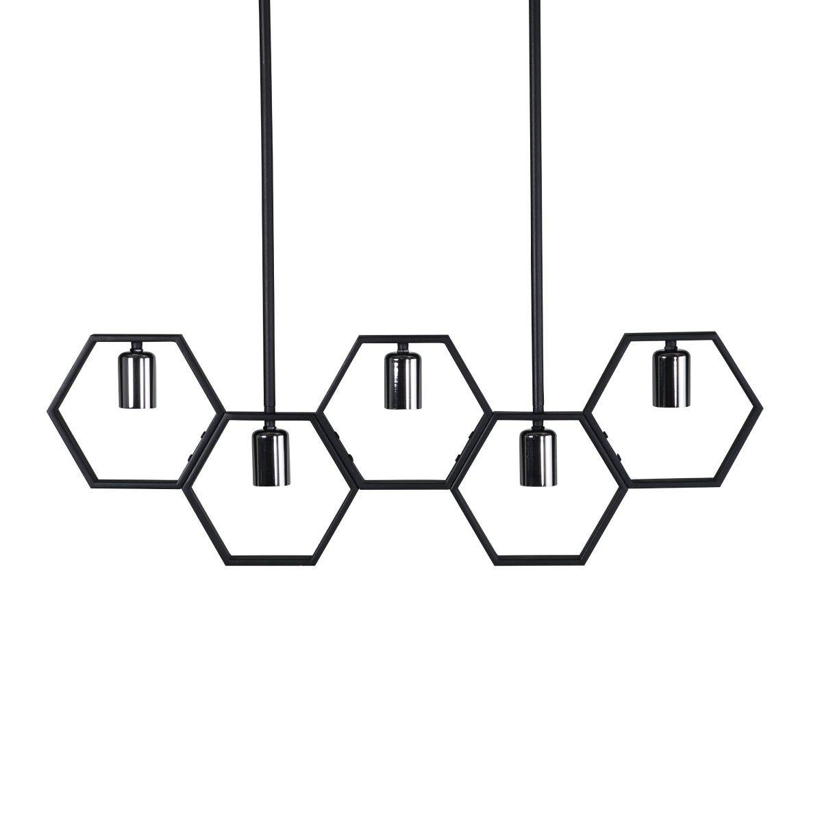 Lampe Suspension Design 5 Lampes "Queen B" 80cm Noir - Image 1