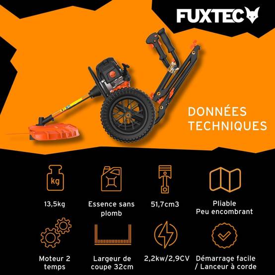 FUXTEC - Coupe bordure thermique à roues - FUXTEC FX-FSR152 - 52cm3 3CV - Image 3