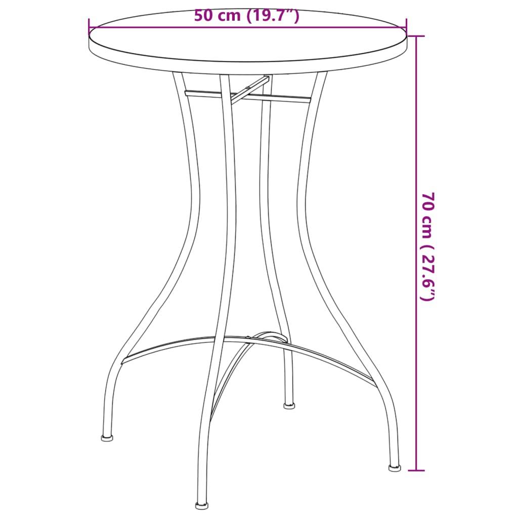 Table de Bistro Ronde Ø50cm en Mosaïque Céramique, Style Méditerranéen Terracotta pour Balcon – ComfortXL Outdoor Living - Image 7
