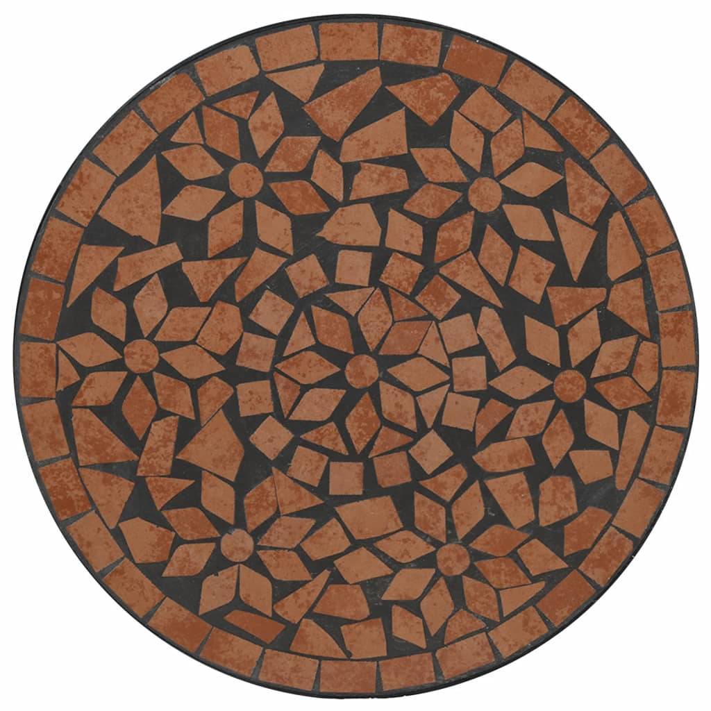 Table de Bistro Ronde Ø50cm en Mosaïque Céramique, Style Méditerranéen Terracotta pour Balcon – ComfortXL Outdoor Living - Image 6