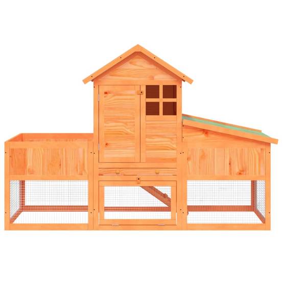 ComfortXL - Clapier à 2 étages en bois de pin avec enclos pour jardin marron – ComfortXL Outdoor Living - Image 4