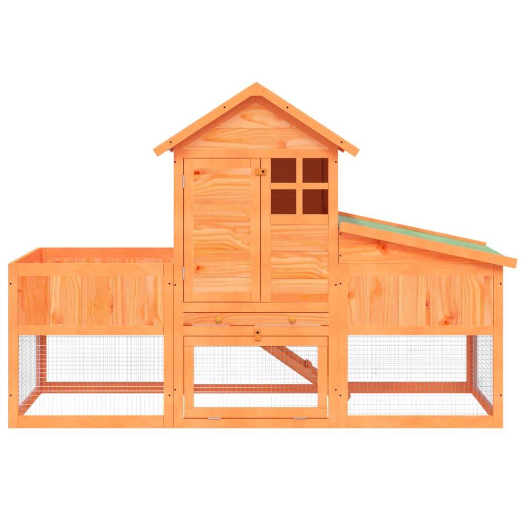 ComfortXL - Clapier à 2 étages en bois de pin avec enclos pour jardin marron – ComfortXL Outdoor Living - Image 4