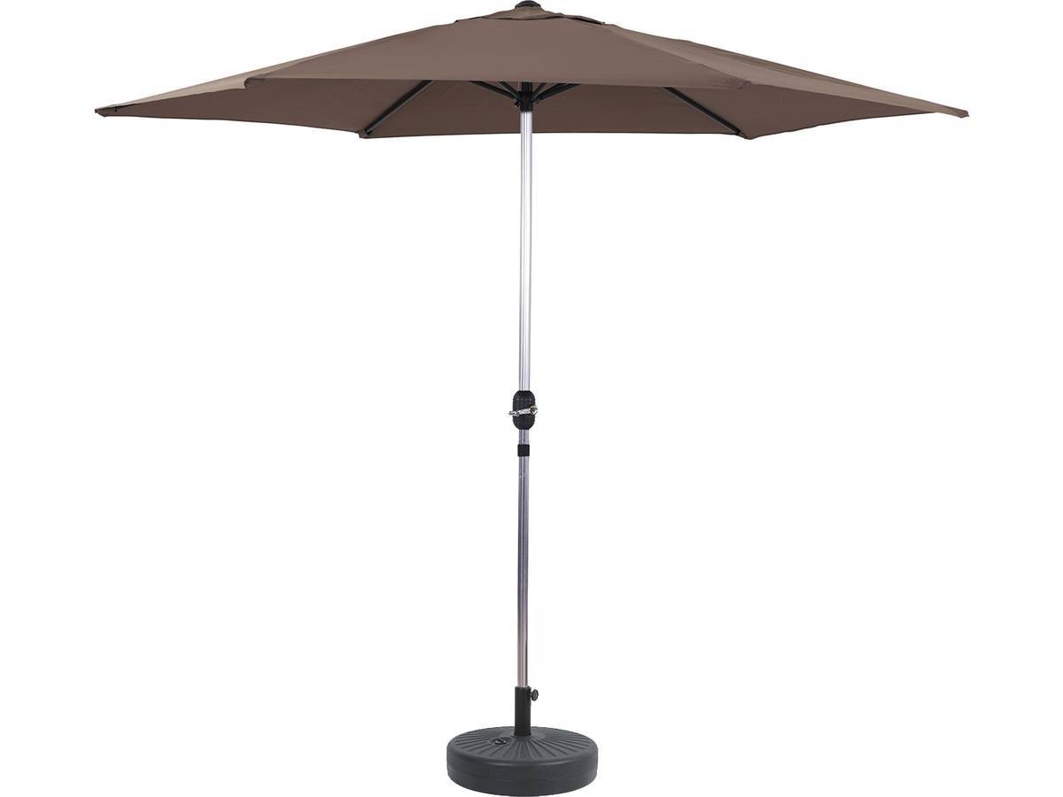 Parasol Jardin Droit Alu "sol" - Rond - ø 3m - Gris - Avec Pied à Lester -habitat Et Jardin - Image 1