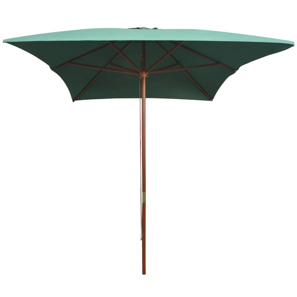 Helloshop26 - Parasol mobilier de jardin avec poteau en bois 200 x 300 cm vert - Image 2