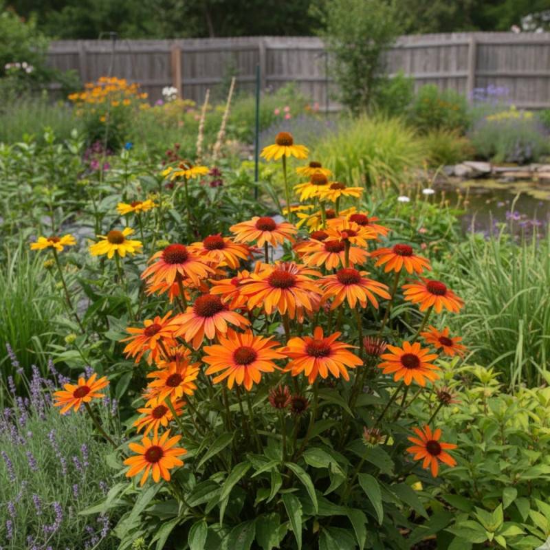 Échinacée SunSeekers® 'Clementine' à fleurs Orange/ - feuillage Caduc - Godet - 5/20 cm