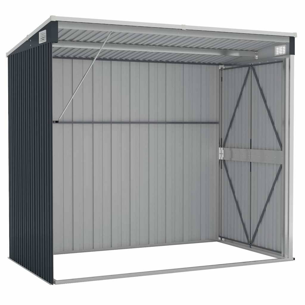Vidaxl - Abri de jardin mural Anthracite 118x194x178 cm Métal 2.3m² vidaXL 316223 - Image 5