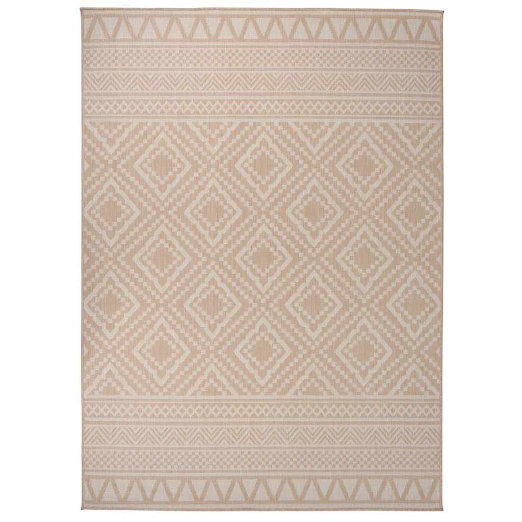 Tapis de Sol Extérieur Robuste Polypropylène à Rayures pour Grande Terrasse Jardin Marron 200x280 cm – ComfortXL Outdoor Living - Image 1