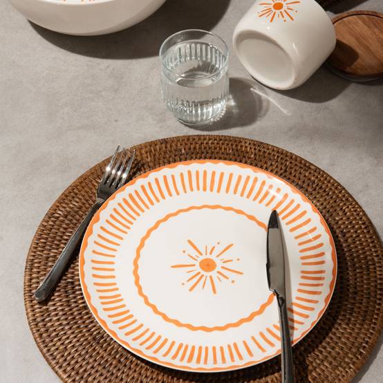 Assiette plate Tamara orange 27 cm (lot de 6) - Image 4