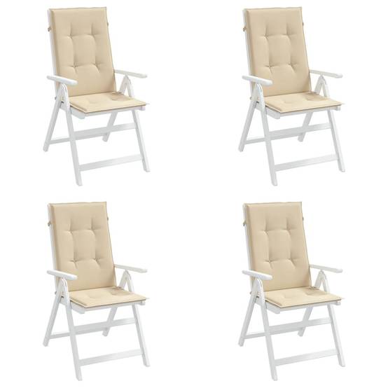 PANGIVO - Coussins de chaise de jardin dossier haut polyester beige 120 x 50 x 3 cm - PANGIVO - Image 4