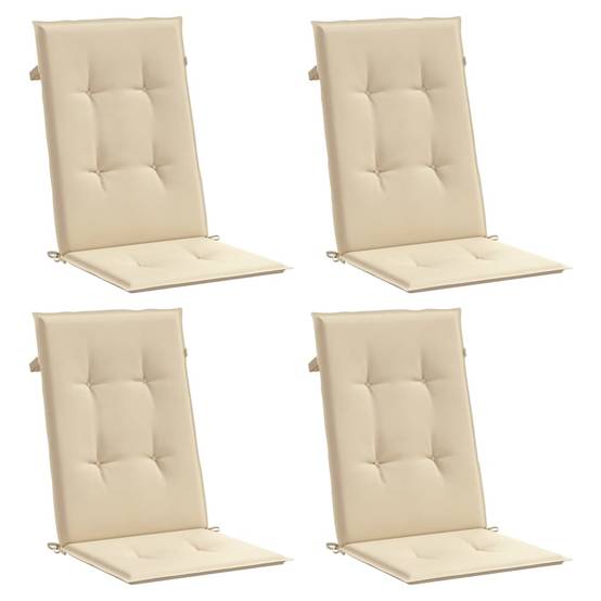 PANGIVO - Coussins de chaise de jardin dossier haut polyester beige 120 x 50 x 3 cm - PANGIVO - Image 3