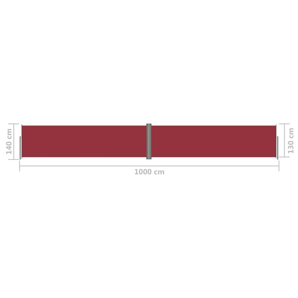 Helloshop26 - Auvent paravent store brise-vue latéral rétractable de patio jardin terrasse balcon protection visuelle écran 140 x 1000 cm rouge - Image 6
