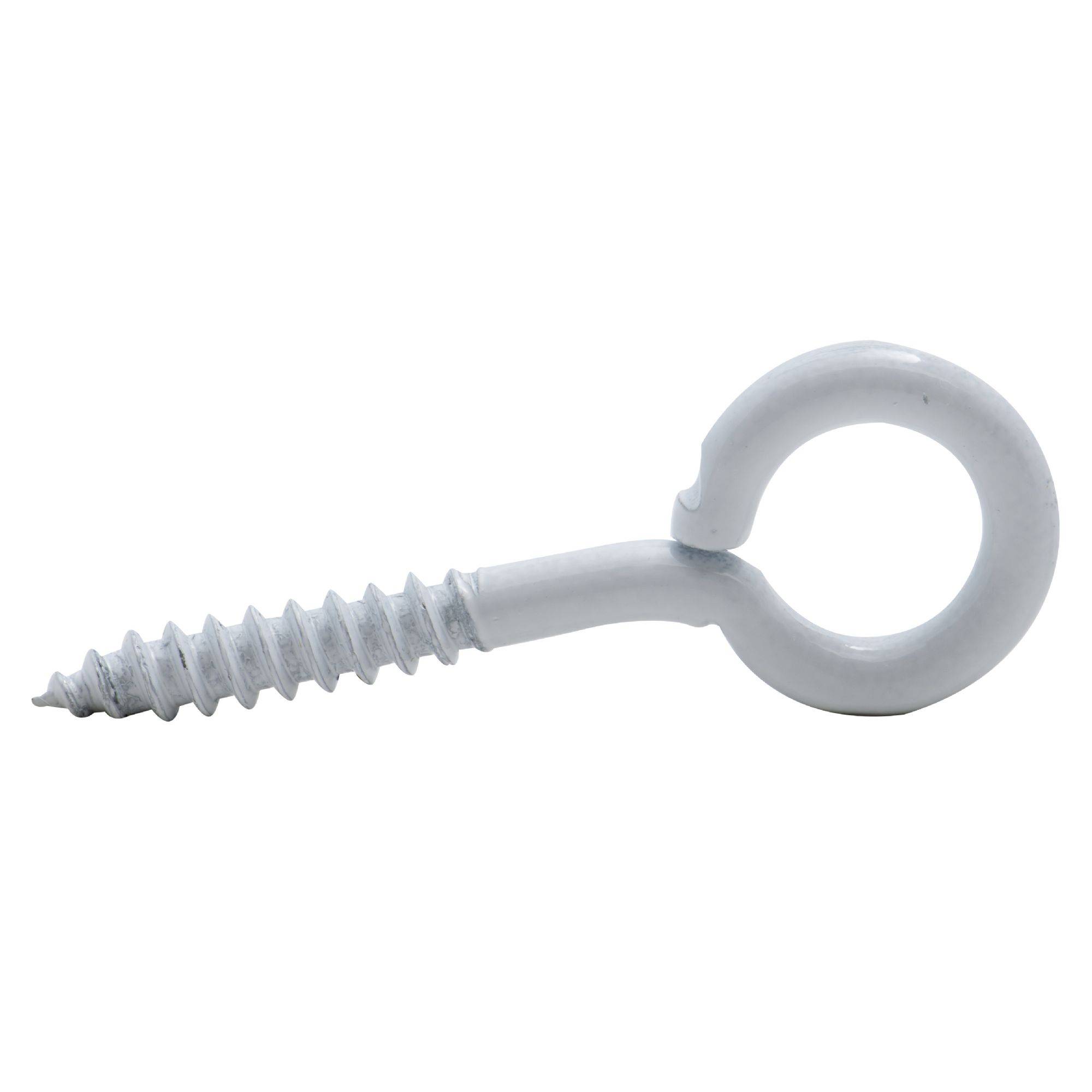 Piton à visser plastifié blanc filet bois Viswood - 2,5x10mm (lot de 18 pitons) - Image 1